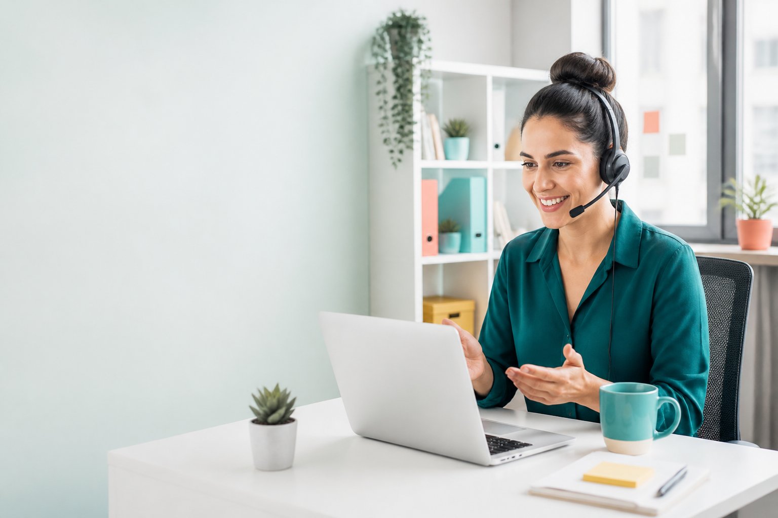 Voicerank customer support specialist helping a customer